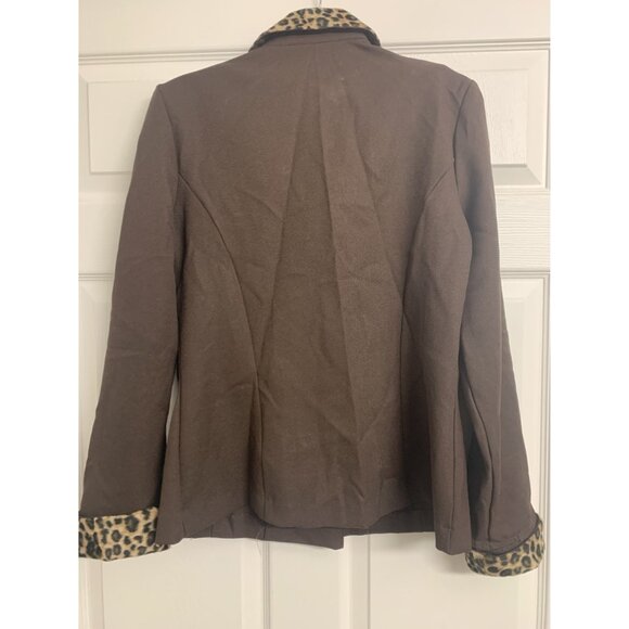 B' Time Animal Print Double Breasted Style Blaze Jacket Size 13/14 Cropped - Picture 3 of 7